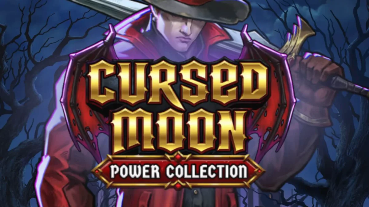Pemandangan atmosferik pemburu monster di slot Cursed Moon Power Collection