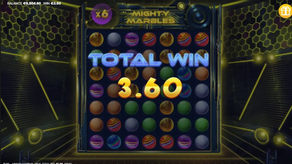 Mighty Marbles slot neon space theme