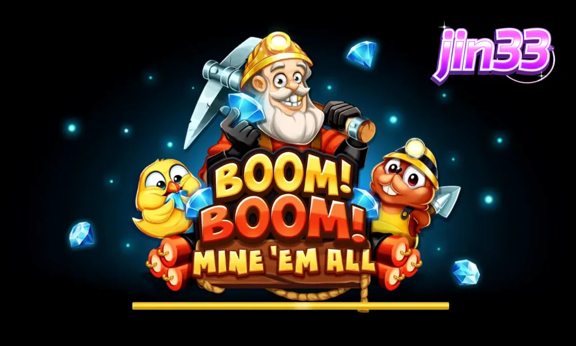 Tampilan visual tambang bawah tanah dalam permainan slot Boom! Boom! Mine ‘Em All